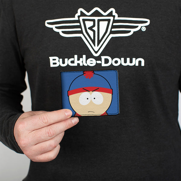 Buckle-Down Bi-Fold Wallet - South Park Stan Face Character Close-Up Blue