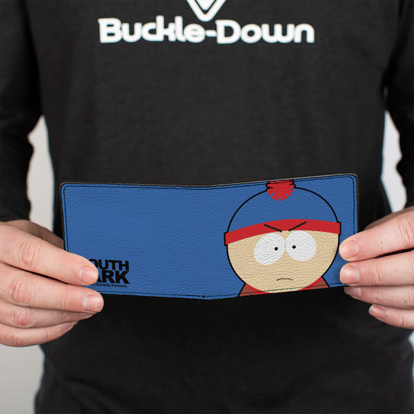 Buckle-Down Bi-Fold Wallet - South Park Stan Face Character Close-Up Blue