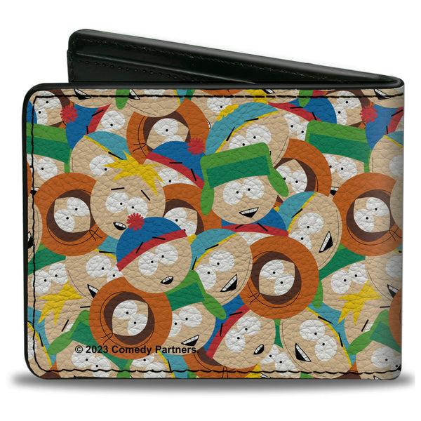 Buckle-Down Bi-Fold Wallet - South Parks Boys Faces Stacked