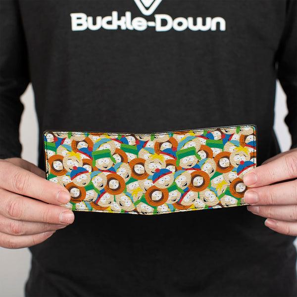 Buckle-Down Bi-Fold Wallet - South Parks Boys Faces Stacked