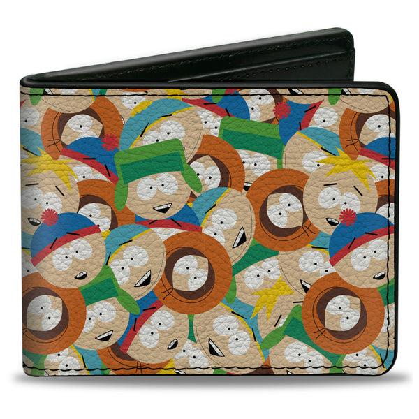 Buckle-Down Bi-Fold Wallet - South Parks Boys Faces Stacked