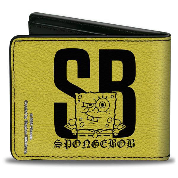 Buckle-Down Bi-Fold Wallet - SpongeBob SB Winking Pose Yellow/Black