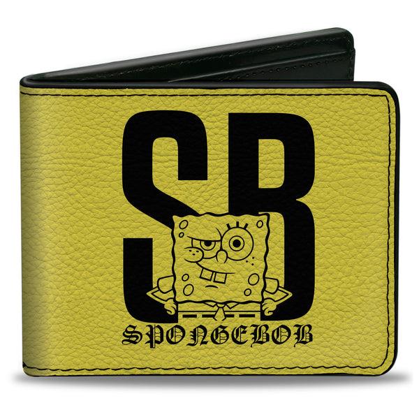 Buckle-Down Bi-Fold Wallet - SpongeBob SB Winking Pose Yellow/Black