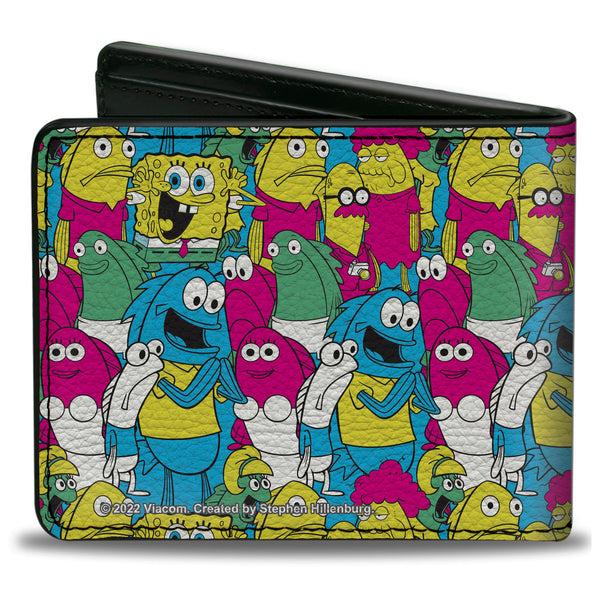 Buckle-Down Bi-Fold Wallet - SpongeBob SquarePants And Friends Collage Blue