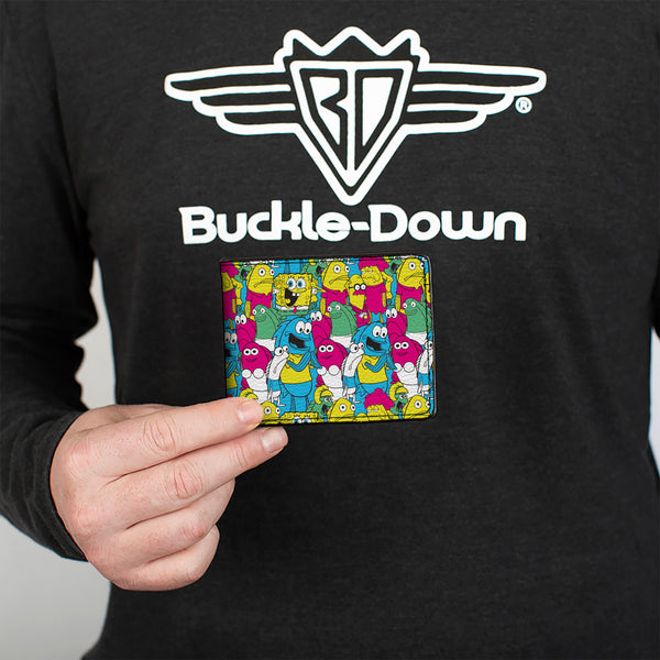 Buckle-Down Bi-Fold Wallet - SpongeBob SquarePants And Friends Collage Blue