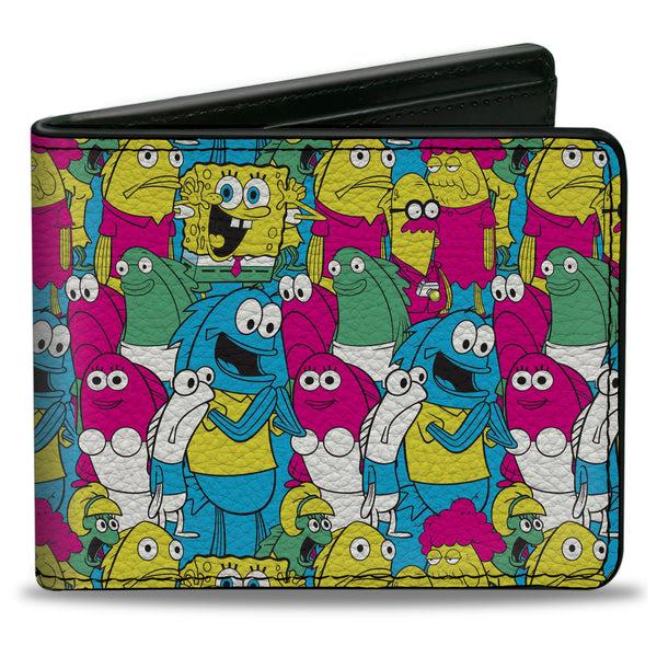 Buckle-Down Bi-Fold Wallet - SpongeBob SquarePants and Friends Collage Blue