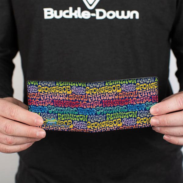 Buckle-Down Bi-Fold Wallet - SpongeBob SquarePants And Friends Names Collage Blue/Multi Color