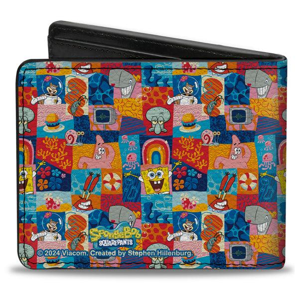 Buckle-Down Bi-Fold Wallet - SpongeBob SquarePants And Friends With Icons Blocks Multi Color