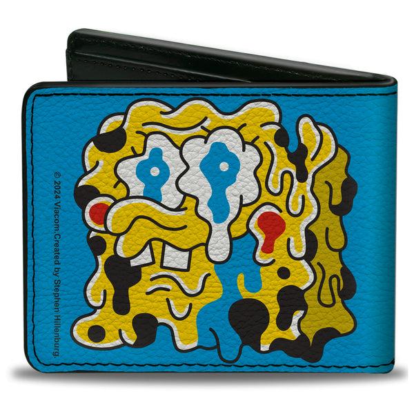 Buckle-Down Bi-Fold Wallet - SpongeBob SquarePants Drooling And Melting Faces Blue