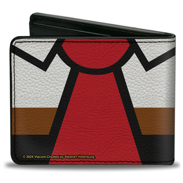 Buckle-Down Bi-Fold Wallet - SpongeBob SquarePants Face And Tie Character Close-Up Blocks