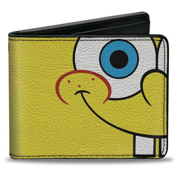 Buckle-Down Bi-Fold Wallet - SpongeBob SquarePants Face and Tie Character Close-Up Blocks