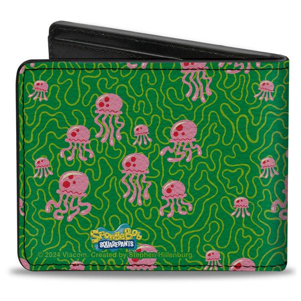Buckle-Down Bi-Fold Wallet - SpongeBob SquarePants Jellyfish And Coral Greens/Pinks
