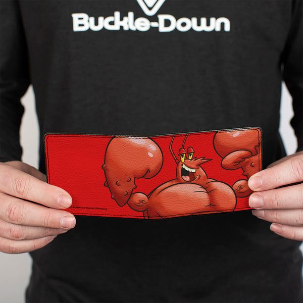 Buckle-Down Bi-Fold Wallet - SpongeBob SquarePants Larry The Lobster Flex Pose Red