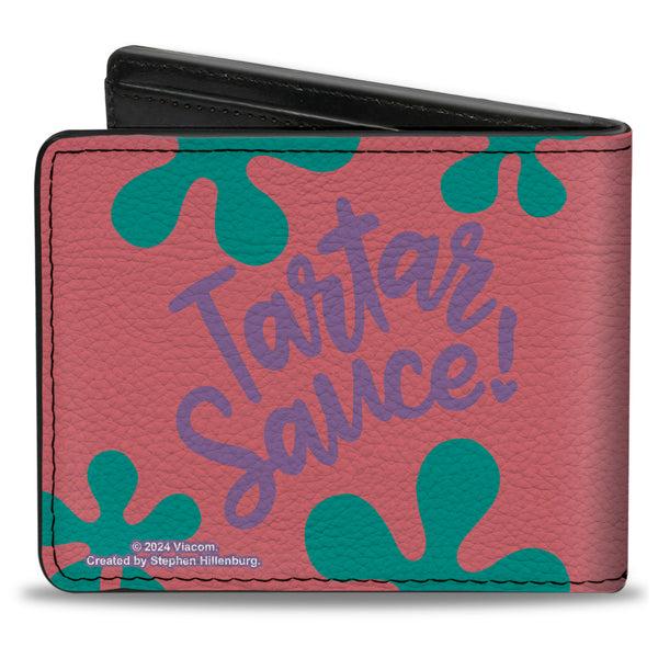 Buckle-Down Bi-Fold Wallet - SpongeBob SquarePants Patrick Star TARTAR SAUCE Face Close-Up Pink
