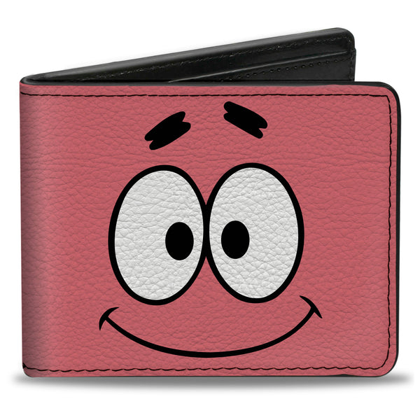 Buckle-Down Bi-Fold Wallet - SpongeBob SquarePants Patrick Star TARTAR SAUCE Face Close-Up Pink