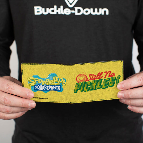 Buckle-Down Bi-Fold Wallet - SPONGEBOB SQUAREPANTS STILL NO PICKLES And Title Logo Yellow/Multi Color