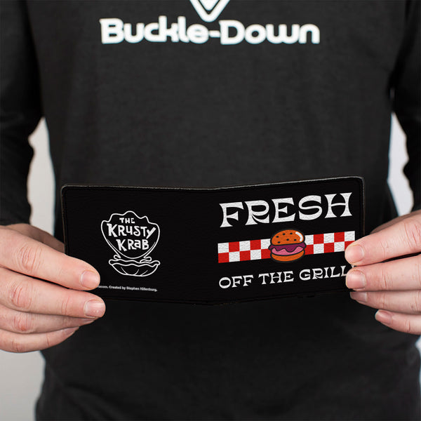 Buckle-Down Bi-Fold Wallet - SpongeBob SquarePants The Krusty Krab FRESH OFF THE GRILL Black/White