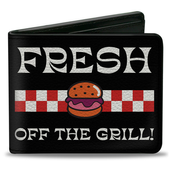 Buckle-Down Bi-Fold Wallet - SpongeBob SquarePants The Krusty Krab FRESH OFF THE GRILL Black/White