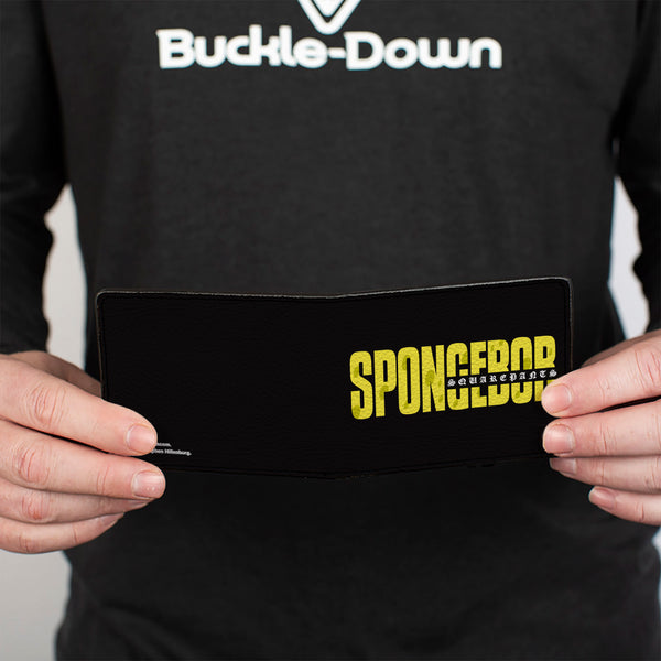 Buckle-Down Bi-Fold Wallet - SPONGEBOB SQUAREPANTS Title Black/Yellow