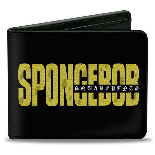 Buckle-Down Bi-Fold Wallet - SPONGEBOB SQUAREPANTS Title Black/Yellow