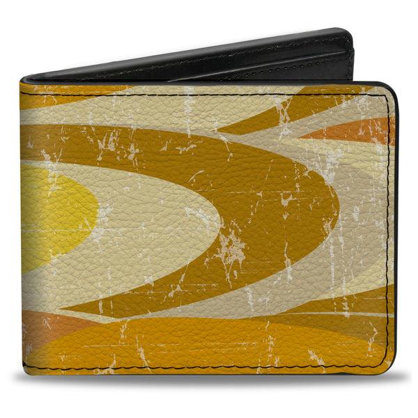 Buckle-Down Bi-Fold Wallet - Spots Stacked Weathered Yellows/Browns