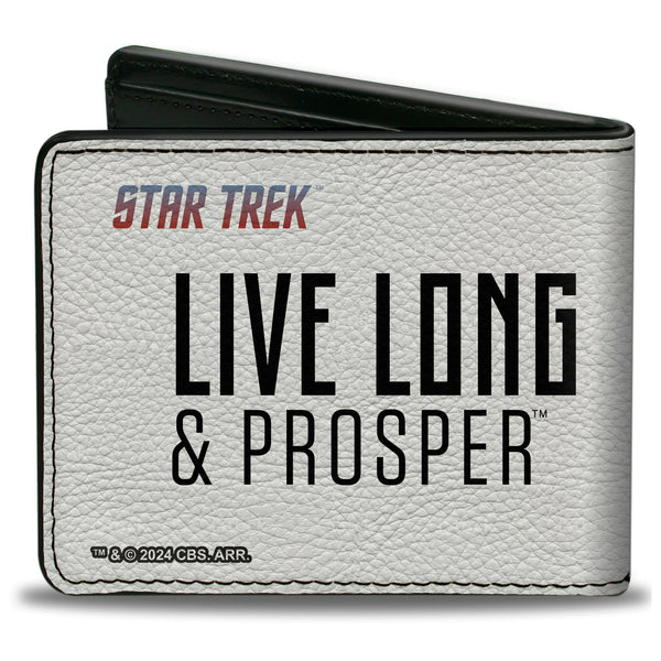Buckle-Down Bi-Fold Wallet - Star Trek LIVE LONG & PROSPER Hand Sign White/Multi Color