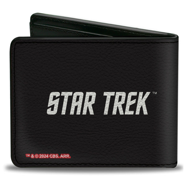 Buckle-Down Bi-Fold Wallet - STAR TREK SERVICE SACRIFICE COMPASSION LOVE Badge Icon Black/White/Red