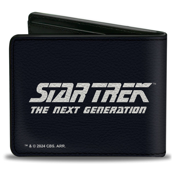 Buckle-Down Bi-Fold Wallet - STAR TREK THE NEXT GENERATION Starship Enterprise Voyages Icon Black