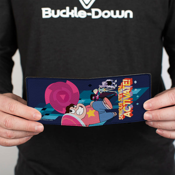 Buckle-Down Bi-Fold Wallet - Steven Universe SERIOUS STEVEN…ACTIVATE Group Pose Blues