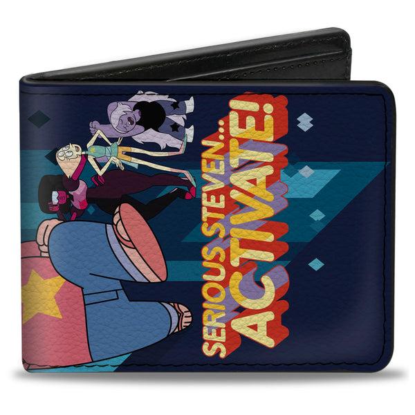 Buckle-Down Bi-Fold Wallet - Steven Universe SERIOUS STEVEN…ACTIVATE Group Pose Blues