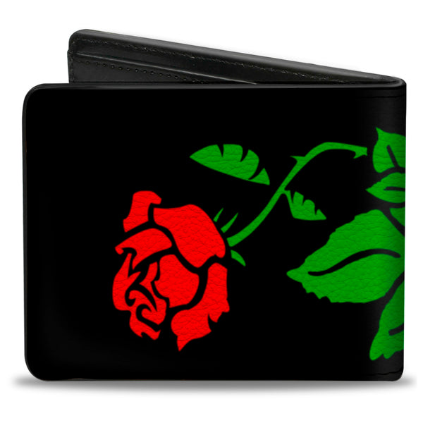 Buckle-Down Bi-Fold Wallet - Sugar Skull W Roses & Heart