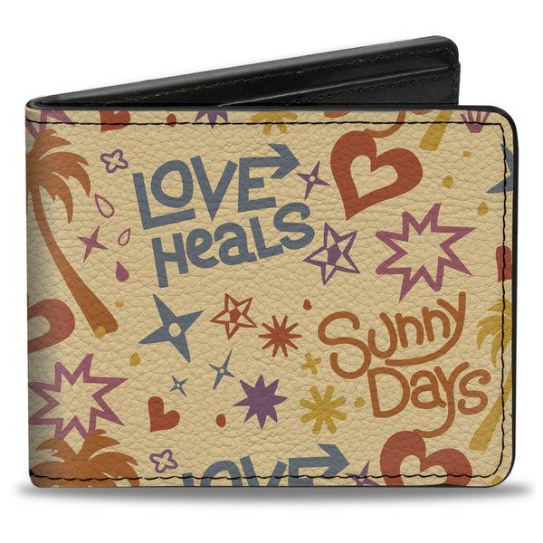 Buckle-Down Bi-Fold Wallet - Summer Harmony Collage Beige/Multi Color