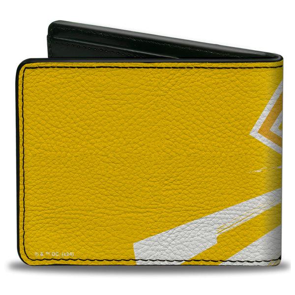 Buckle-Down Bi-Fold Wallet - Superman Action Silhouette Pose Yellows/White