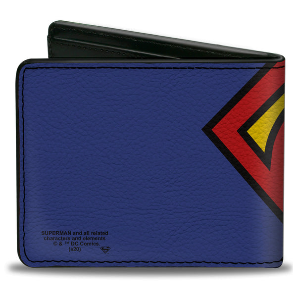 Buckle-Down Bi-Fold Wallet - Superman CLOSE-UP Shield Blue