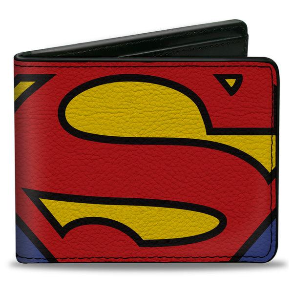 Buckle-Down Bi-Fold Wallet - Superman CLOSE-UP Shield Blue