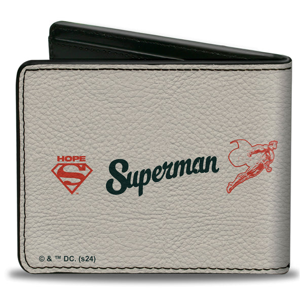 Buckle-Down Bi-Fold Wallet - Superman METROPOLIS DAILY PLANET Sky View White/Blue/Red