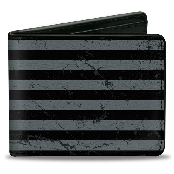 Buckle-Down Bi-Fold Wallet - Superman Shield Americana Weathered Gray Black Blue Red
