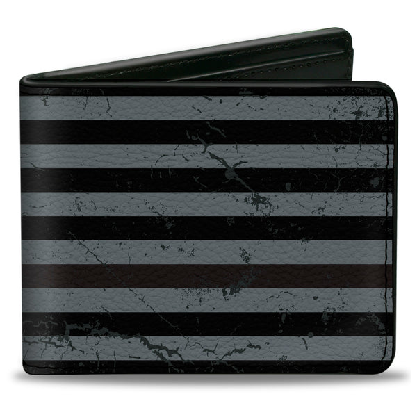 Buckle-Down Bi-Fold Wallet - Superman Shield Americana Weathered Gray Black Pink