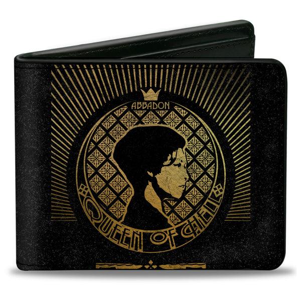 Buckle-Down Bi-Fold Wallet - SUPERNATURAL ABBADON QUEEN OF HELL Profile Pose Black/Golds