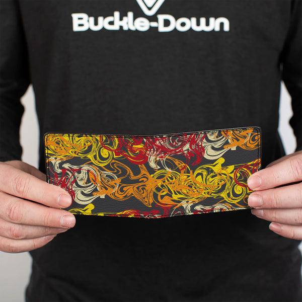 Buckle-Down Bi-Fold Wallet - Swirl Mix Gray/Multi Color