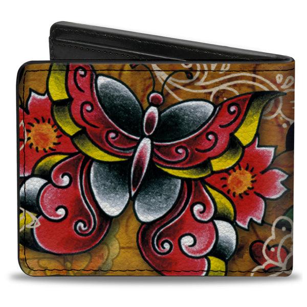 Buckle-Down Bi-Fold Wallet - Tattoo Johnny-Butterflies