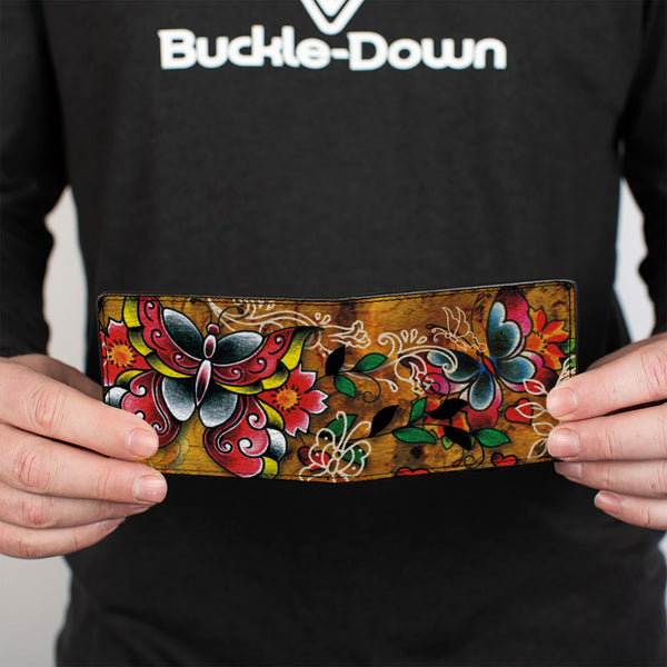 Buckle-Down Bi-Fold Wallet - Tattoo Johnny-Butterflies