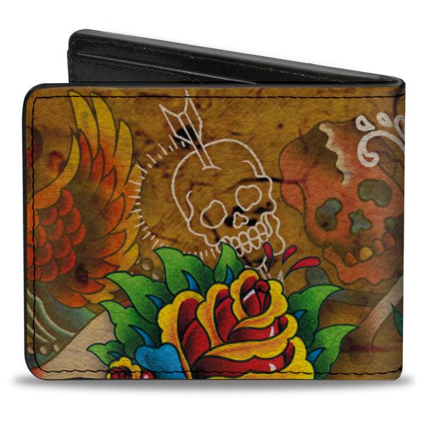 Buckle-Down Bi-Fold Wallet - Tattoo Johnny-Candles & Skulls
