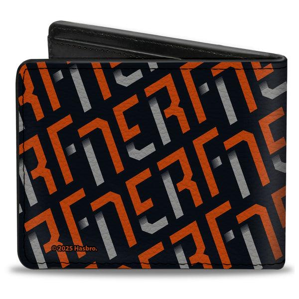 Buckle-Down Bi-Fold Wallet - TEAM NERF Icon And Text Collage White/Red/Black