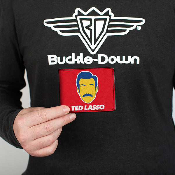 Buckle-Down Bi-Fold Wallet - Ted Lasso Icon And Text Red White Blue Yellow