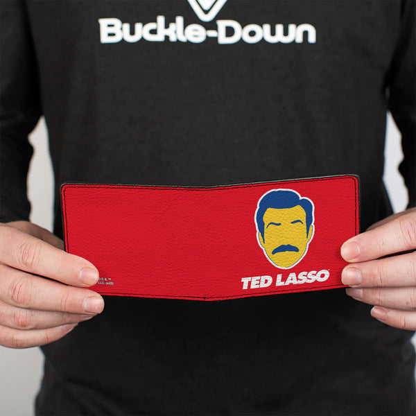Buckle-Down Bi-Fold Wallet - Ted Lasso Icon And Text Red White Blue Yellow