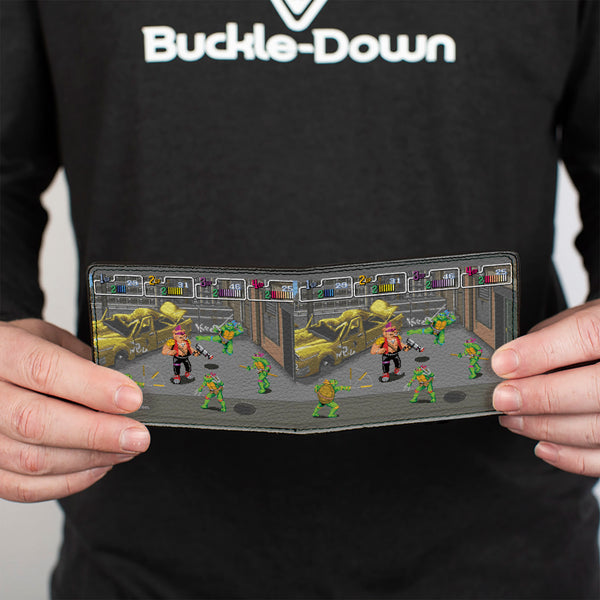 Buckle-Down Bi-Fold Wallet - Teenage Mutant Ninja Turtles Battle Bebop Arcade Scene