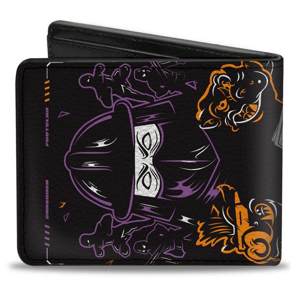 Buckle-Down Bi-Fold Wallet - Teenage Mutant Ninja Turtles NINJA TOUGH Group Pose And Enemies Black/Multi Color