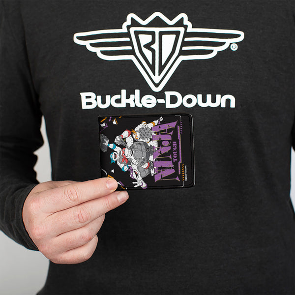 Buckle-Down Bi-Fold Wallet - Teenage Mutant Ninja Turtles NINJA TOUGH Group Pose And Enemies Black/Multi Color