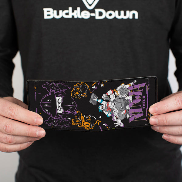 Buckle-Down Bi-Fold Wallet - Teenage Mutant Ninja Turtles NINJA TOUGH Group Pose And Enemies Black/Multi Color